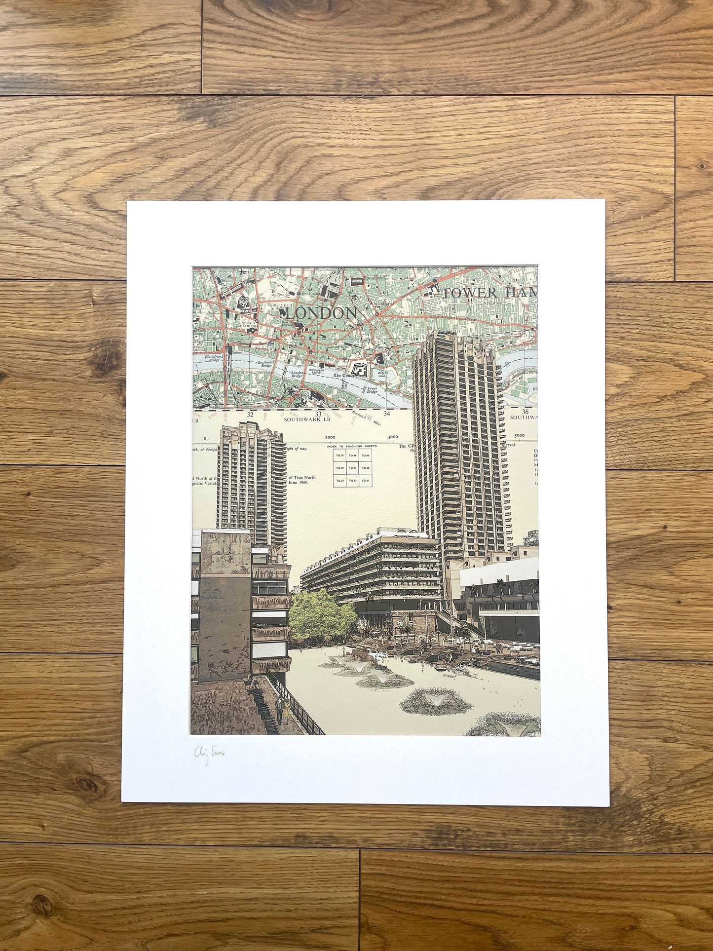 London, The Barbican, limited edition print on Ordnance Survey Map, by Chris Snow / Maps & Diagrams (Copy)