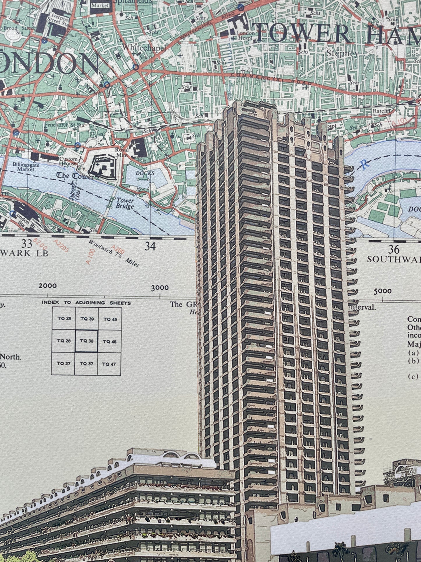 London, The Barbican, limited edition print on Ordnance Survey Map, by Chris Snow / Maps & Diagrams (Copy)