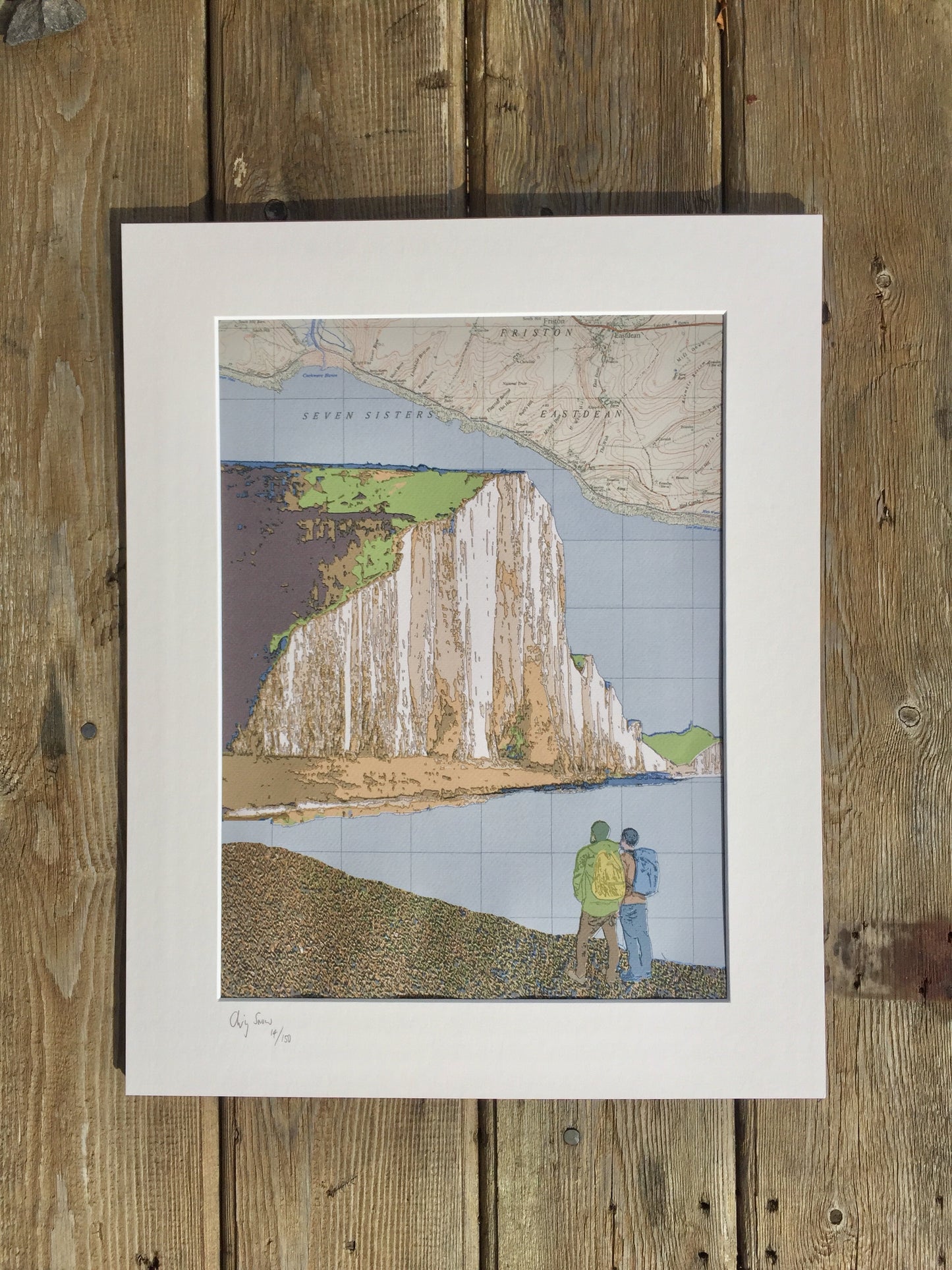 Cuckmere Haven, limited edition print on Ordnance Survey Map, by Chris Snow / Maps & Diagrams