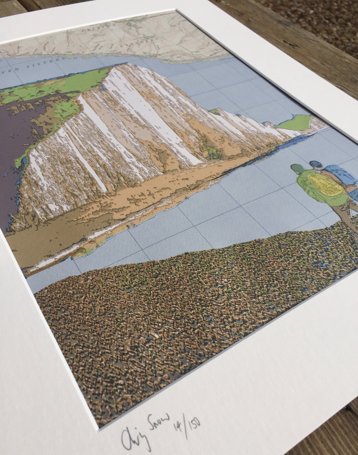 Cuckmere Haven, limited edition print on Ordnance Survey Map, by Chris Snow / Maps & Diagrams