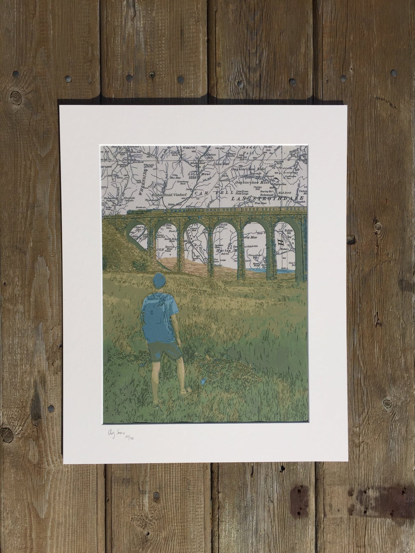 Ribbleshead Viaduct, limited edition print on Ordnance Survey Map, by Chris Snow / Maps & Diagrams