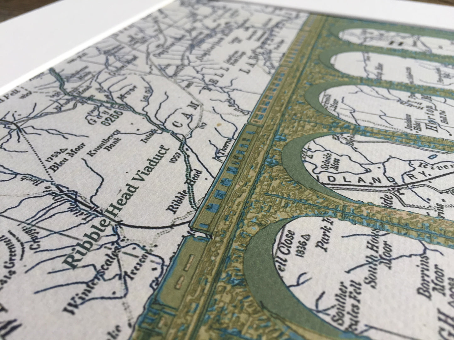 Ribbleshead Viaduct, limited edition print on Ordnance Survey Map, by Chris Snow / Maps & Diagrams