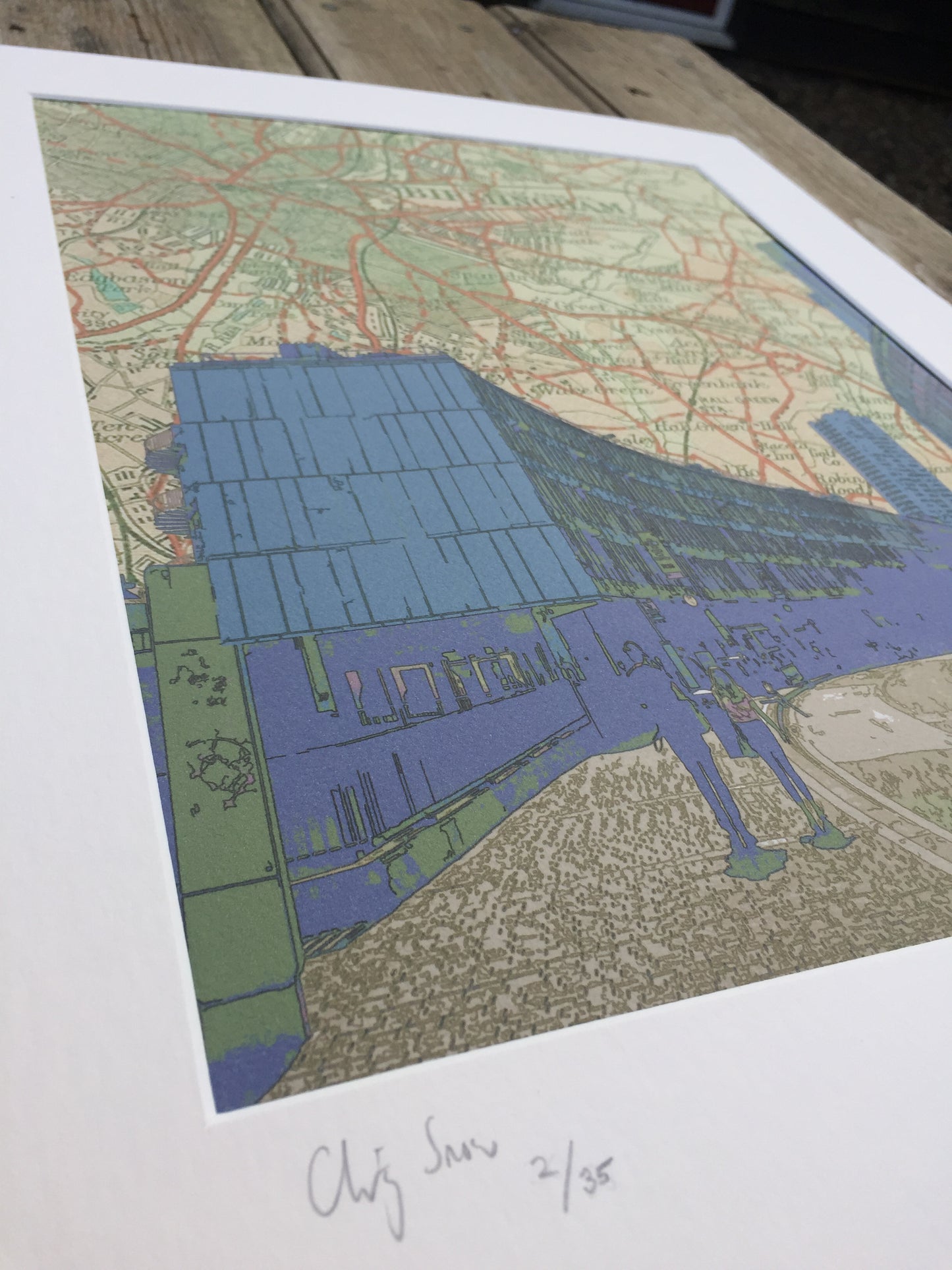 Birmingham, Smallbrook Queensway, limited edition print on Ordnance Survey Map, by Chris Snow / Maps & Diagrams