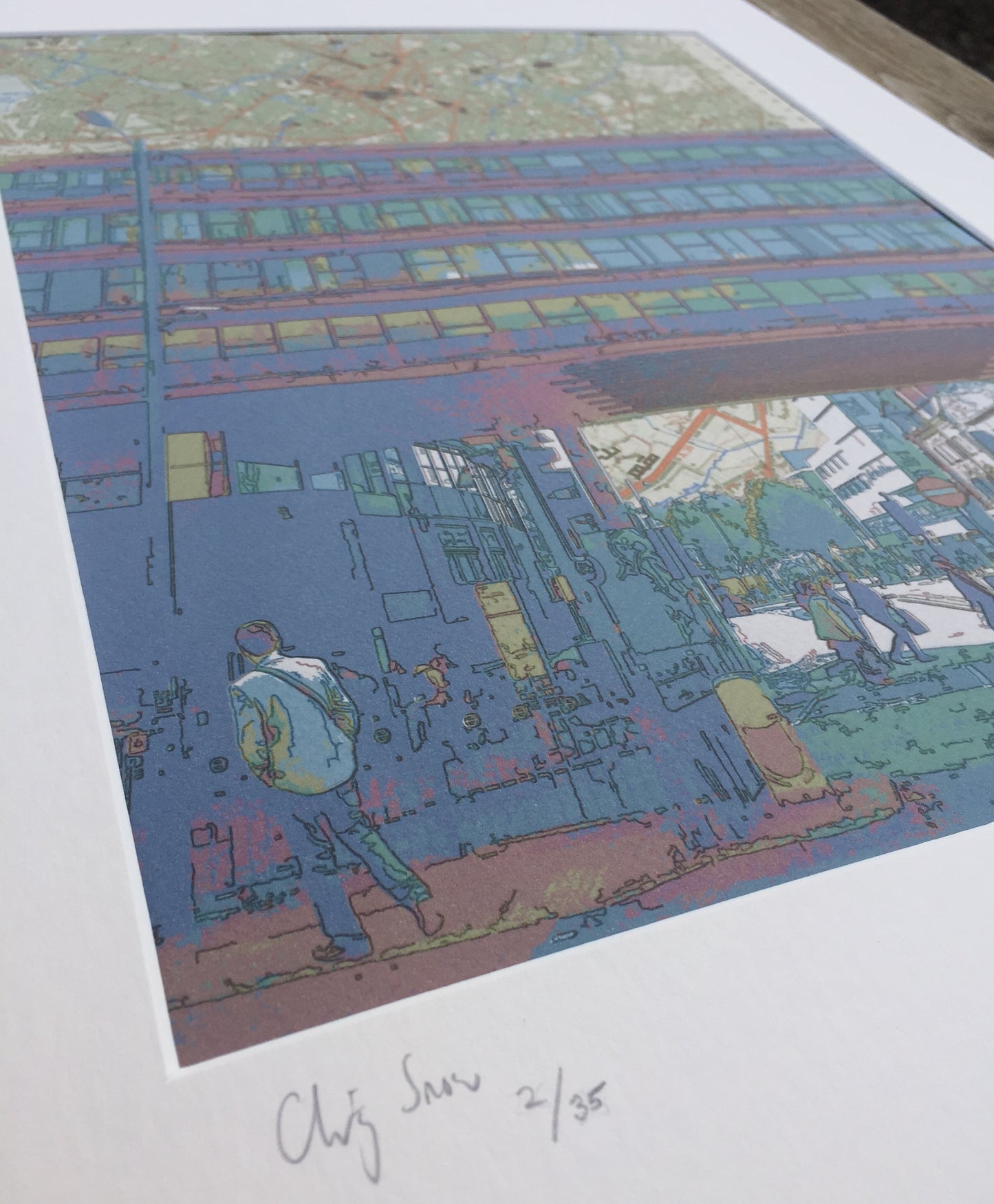 Birmingham, Smallbrook Queensway No.2, limited edition print on Ordnance Survey Map, by Chris Snow / Maps & Diagrams