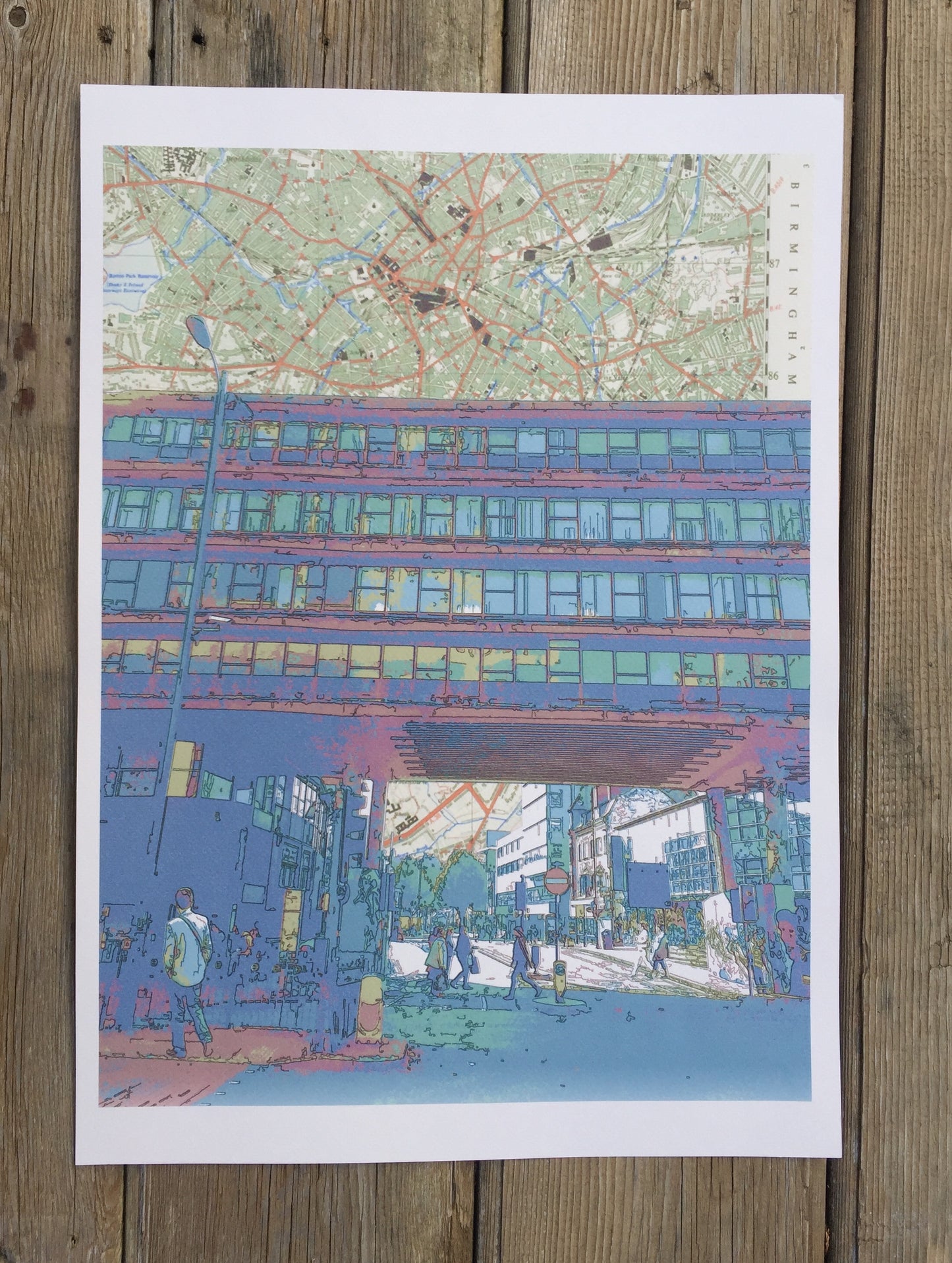 Birmingham, Smallbrook Queensway No.2, limited edition print on Ordnance Survey Map, by Chris Snow / Maps & Diagrams