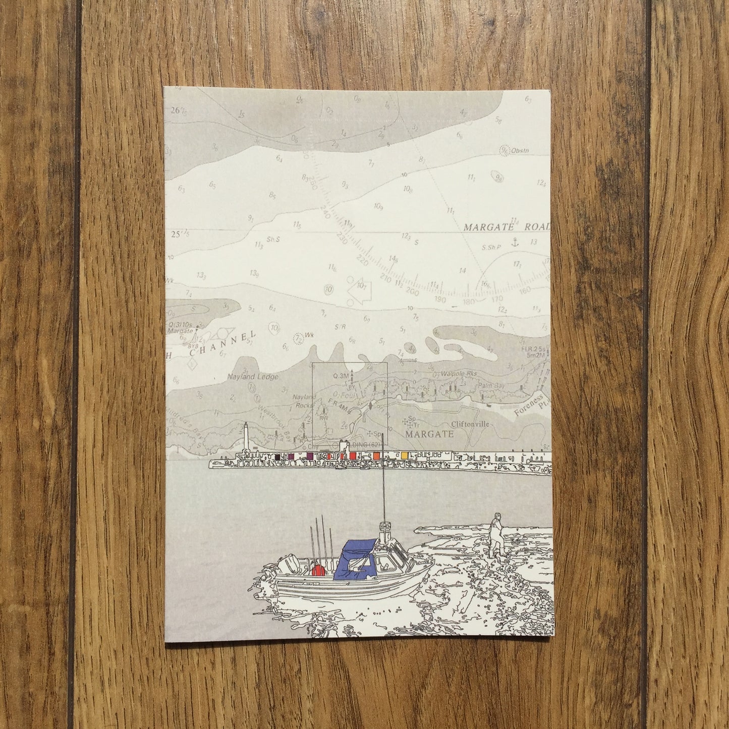 Gift box set of 8 Margate high quality greeting cards featuring maps and original illustrations. Including Walpole Bay, Margate Harbour, Westbrook Beach, Arlington House and T.S. Eliot's shelter