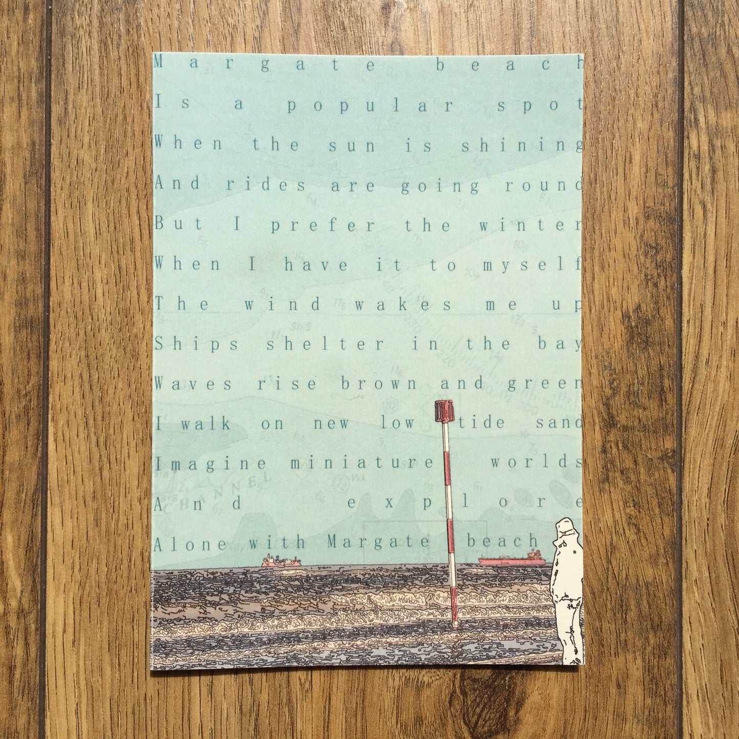 Gift box set of 8 Margate high quality greeting cards featuring maps and original illustrations. Including Walpole Bay, Margate Harbour, Westbrook Beach, Arlington House and T.S. Eliot's shelter