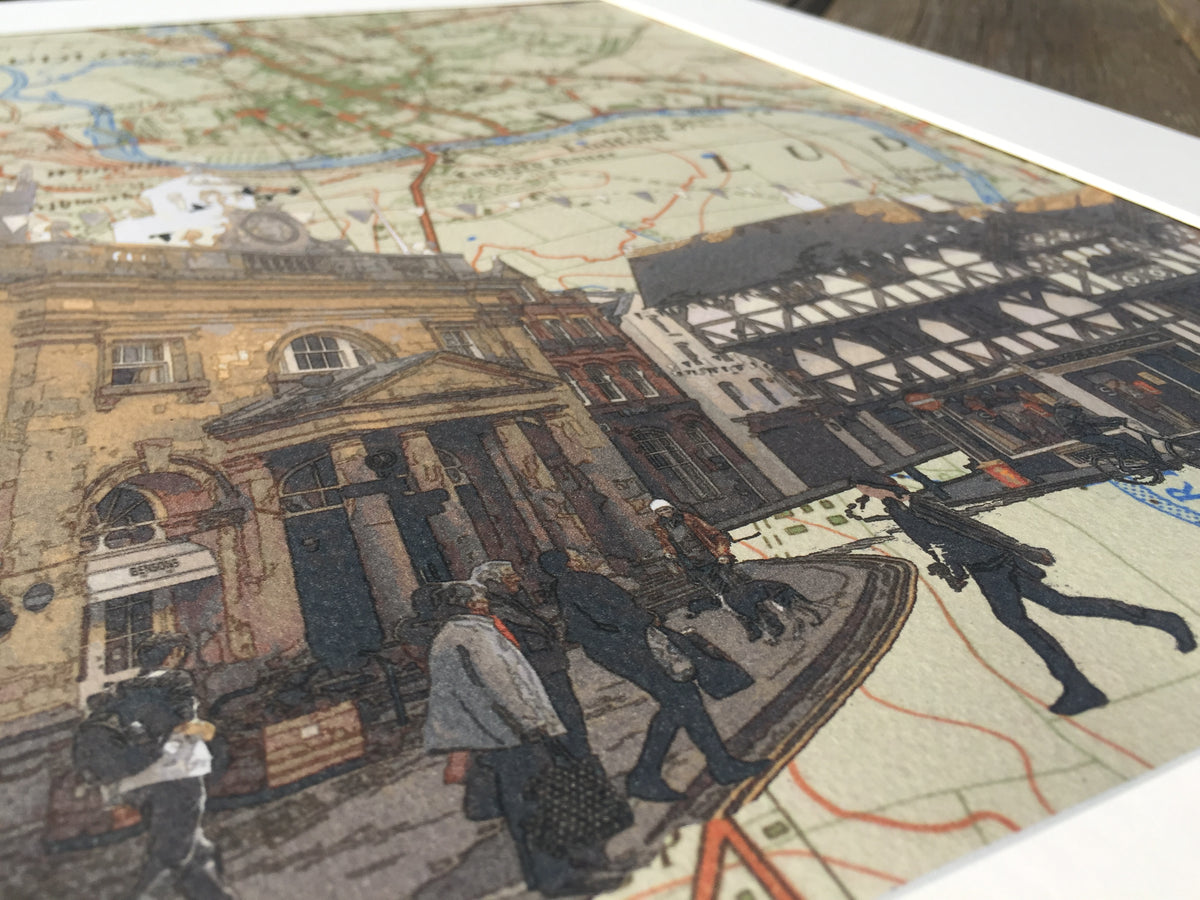 Buttercross, Ludlow, limited edition print on Ordnance Survey Map, by Chris Snow / Maps & Diagrams