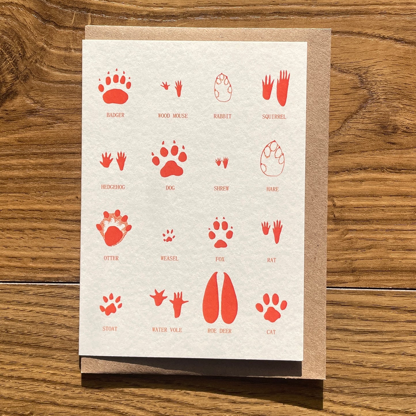 Animal Tracks - greetings card