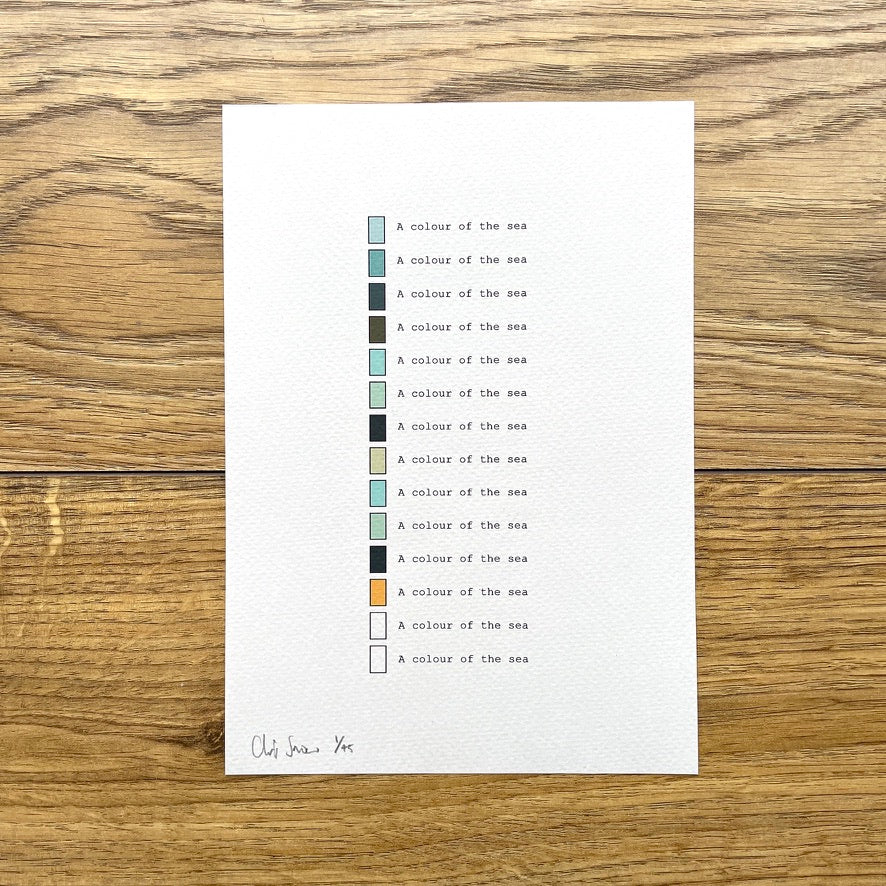 Colours of the sea - Limited edition print by Chris Snow / Maps & Diagrams