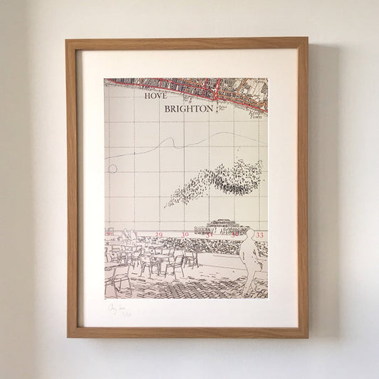 New England House, Brighton. Limited edition print on Bartholomews Map, by Chris Snow / Maps & Diagrams
