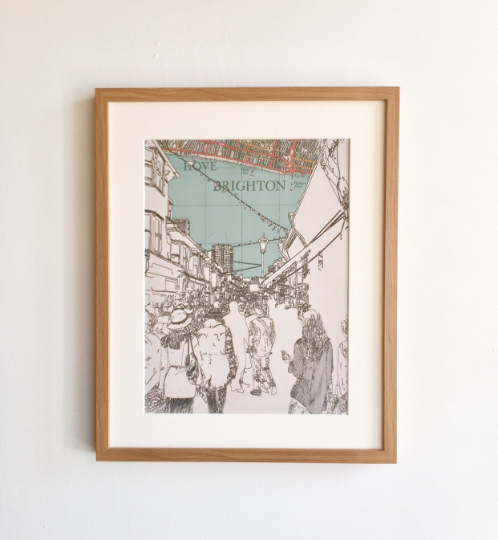 Kensington Gardens, Brighton. Limited edition print on Bartholomews Map, by Chris Snow / Maps & Diagrams
