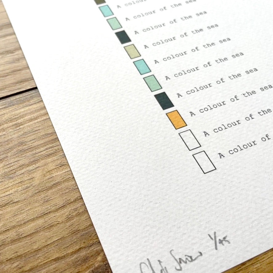 Colours of the sea - Limited edition print by Chris Snow / Maps & Diagrams