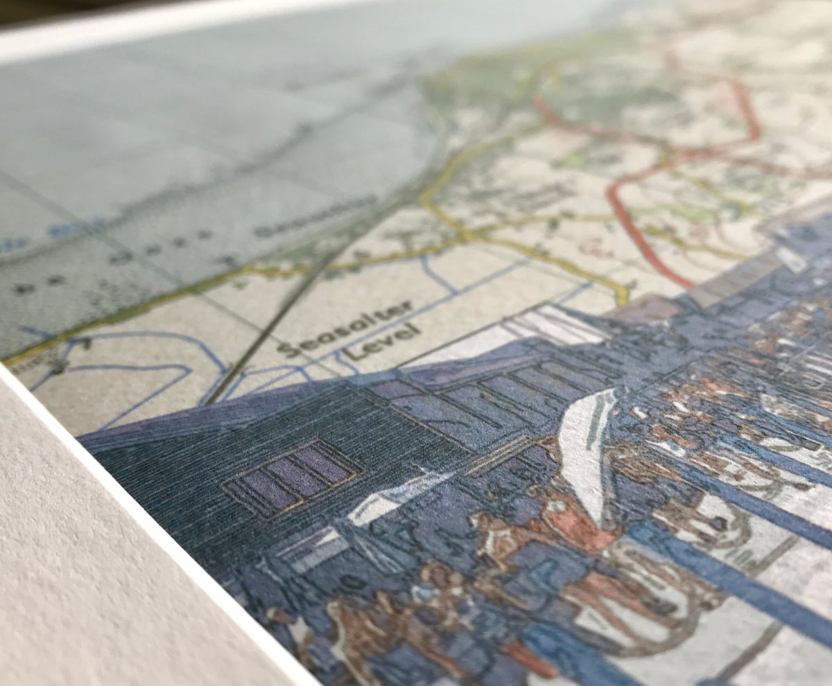 Whitstable Postcode Map Whitstable, limited edition print on Ordnance Survey Map, by Chris Sno ...