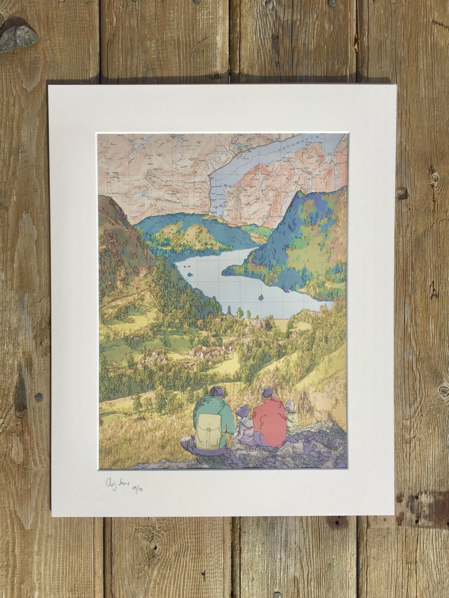 Lake District, Ullswater, limited edition print on Ordnance Survey Map, by Chris Snow / Maps & Diagrams