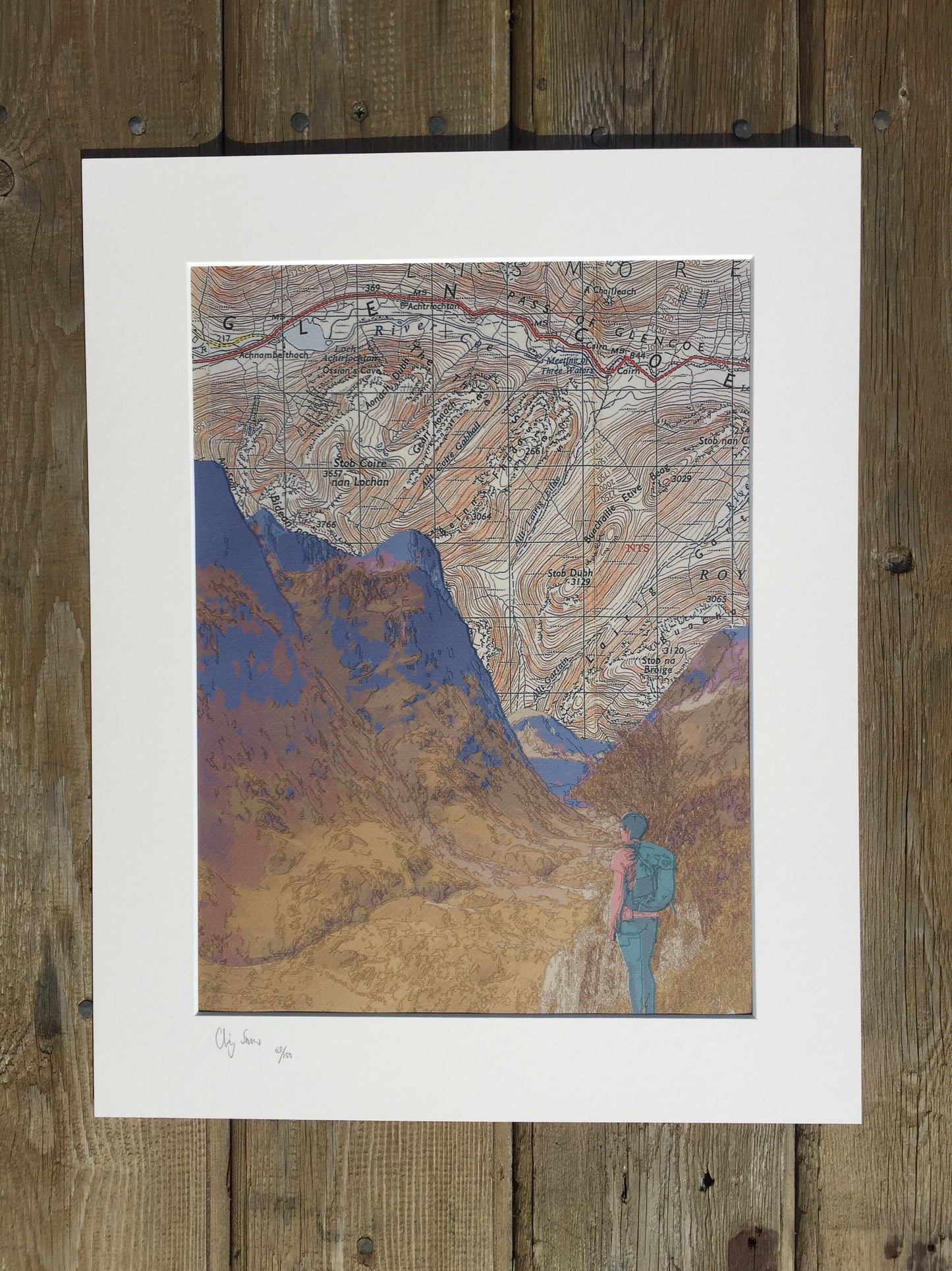 Glencoe, limited edition print on Ordnance Survey Map, by Chris Snow / Maps & Diagrams