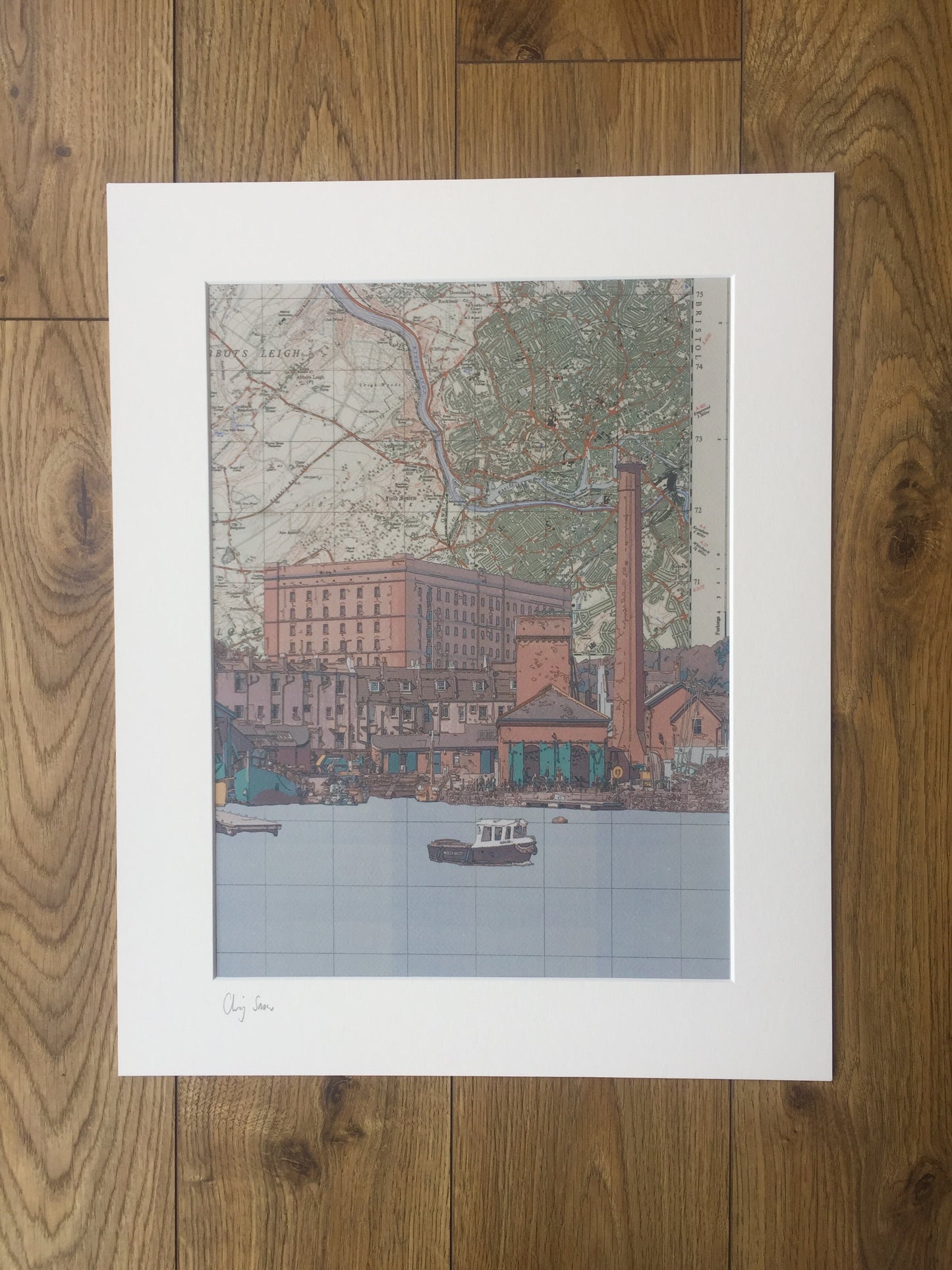 Bristol Docks No.1 , limited edition print on Ordnance Survey Map, by Chris Snow / Maps & Diagrams (Copy)