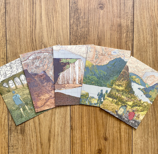 Greeting Cards - Five Special British Places - with recycled paper envelopes