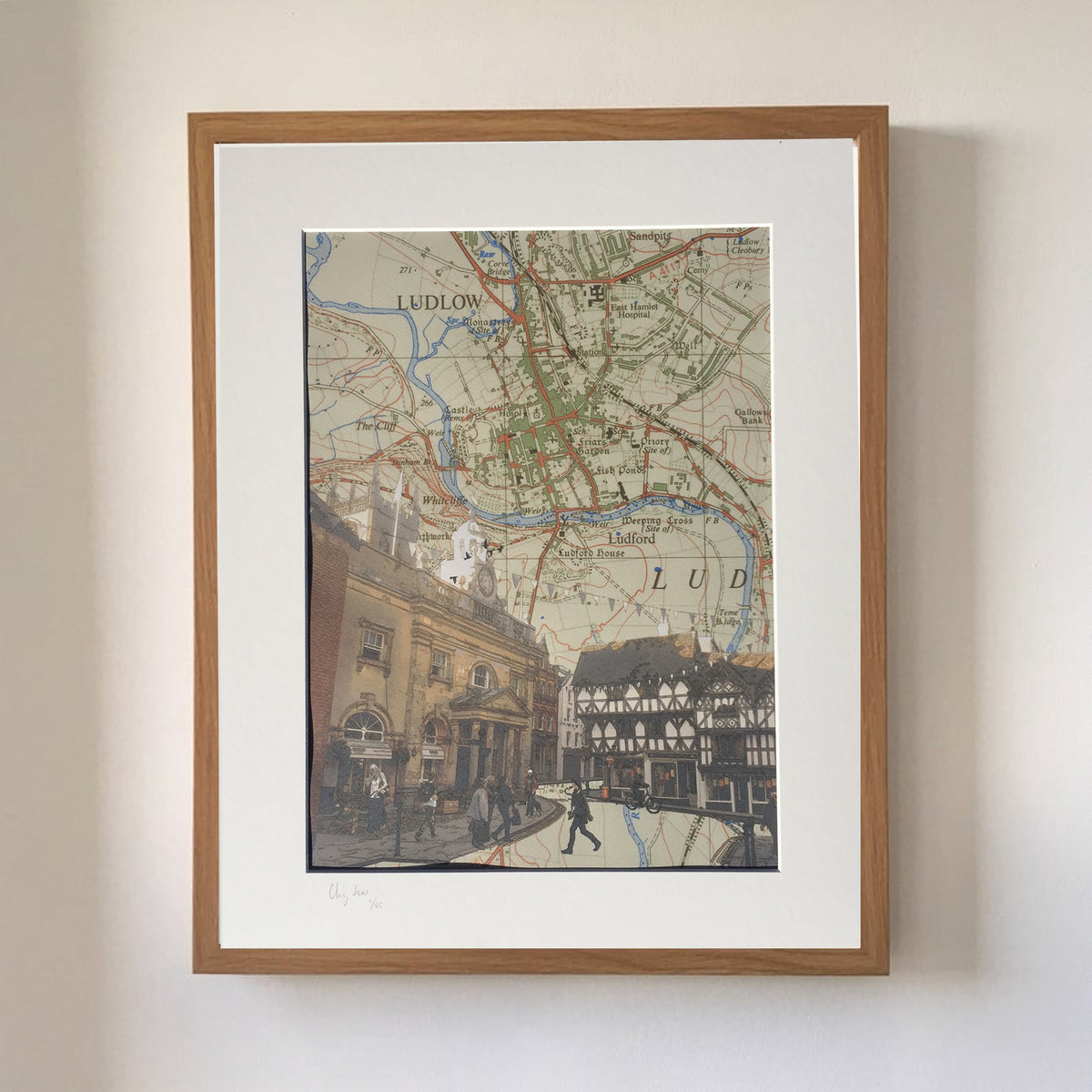 Buttercross, Ludlow, limited edition print on Ordnance Survey Map, by Chris Snow / Maps & Diagrams
