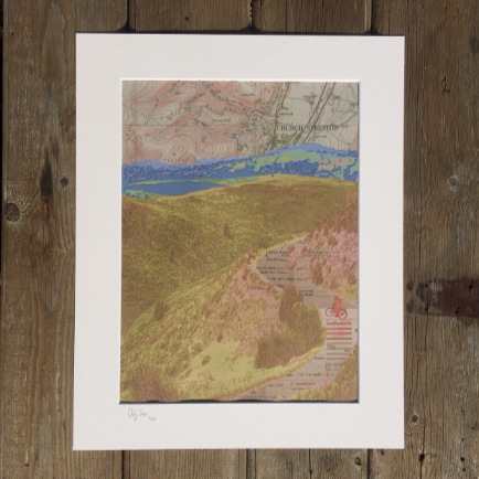 Burway by Bike, limited edition print on Ordnance Survey Map, by Chris Snow / Maps & Diagrams