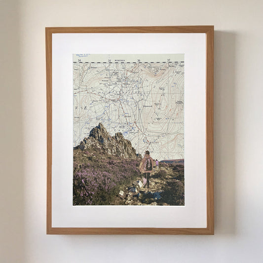 Stiperstones, Shropshire, limited edition print on Ordnance Survey Map, by Chris Snow / Maps & Diagrams